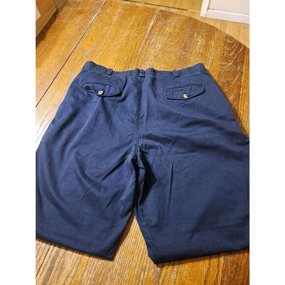 Vintage 40x32 Perry Ellis Blue Cotton Pleated Front Dress Pants Slacks Trousers - Picture 3 of 3